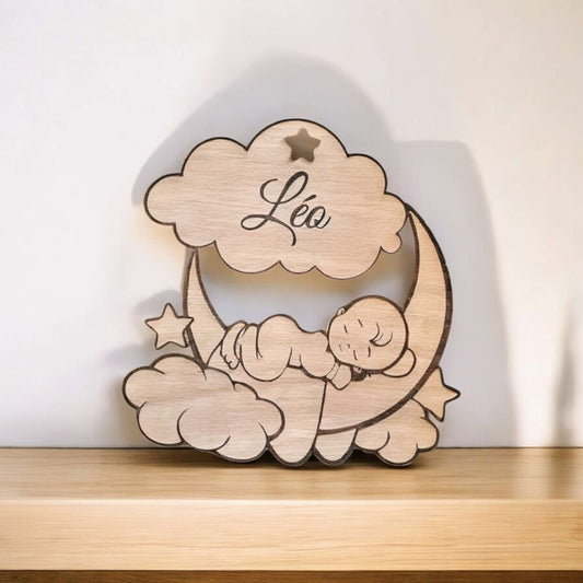 Décoration murale personnalisée lune bébé - Empreinte Créative