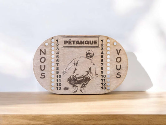 Marque points pétanque en bois - Empreinte Créative