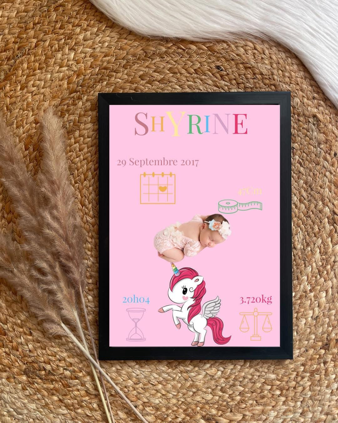 Affiche de naissance personnalisée - Empreinte Créative