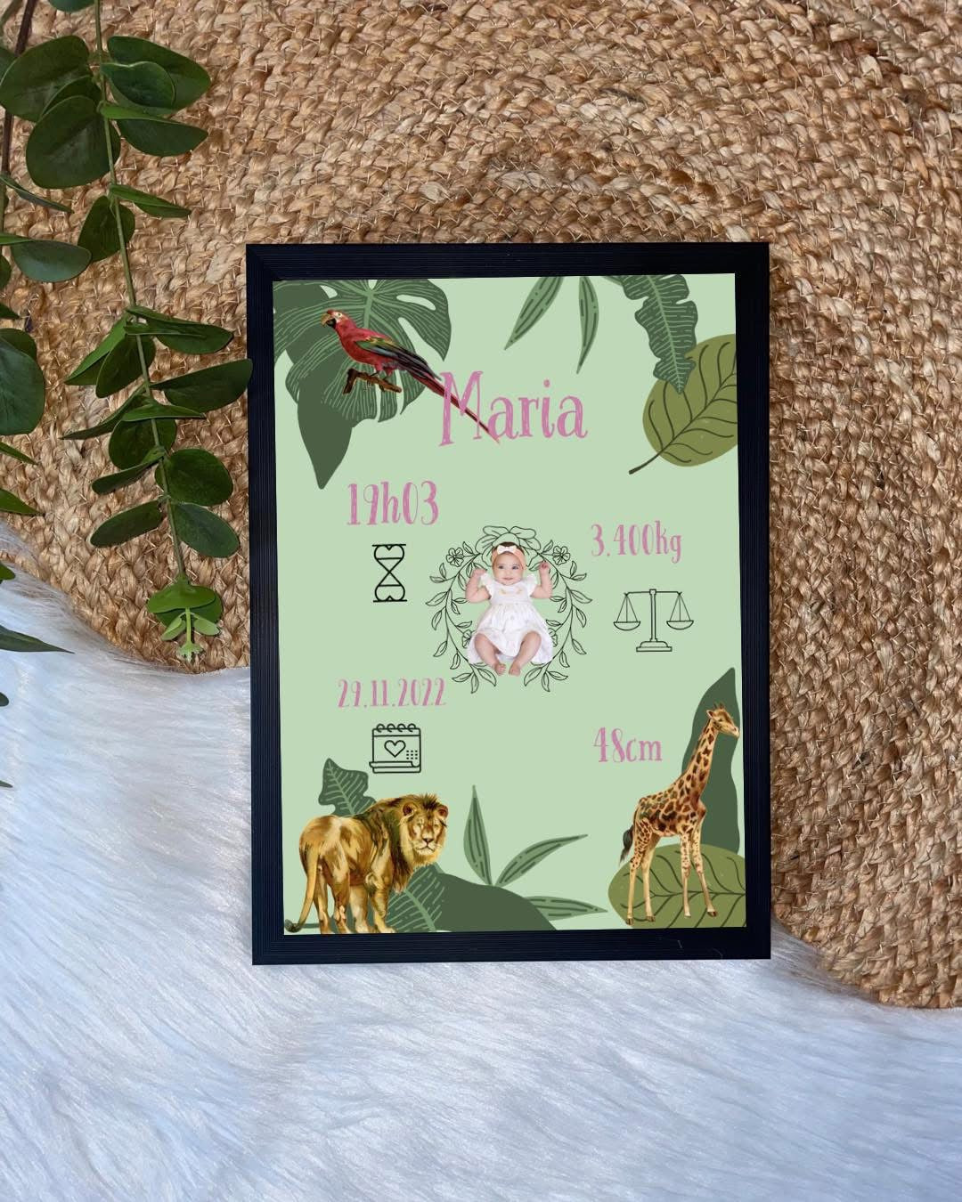 Affiche de naissance personnalisée - Empreinte Créative