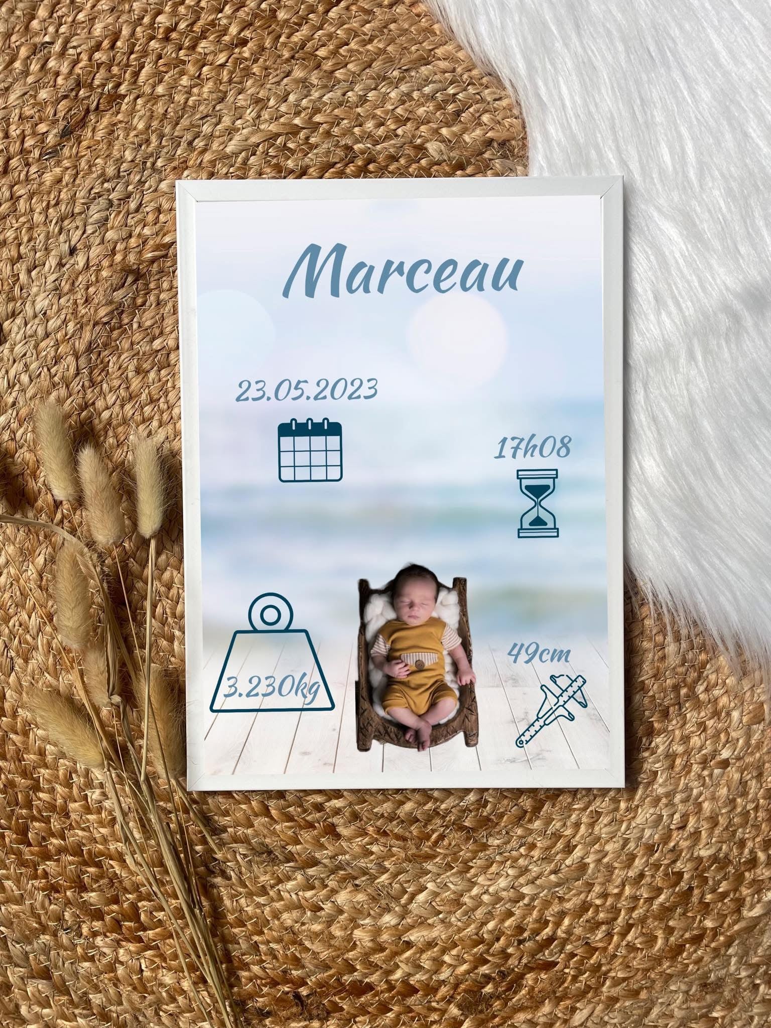 Affiche de naissance personnalisée - Empreinte Créative