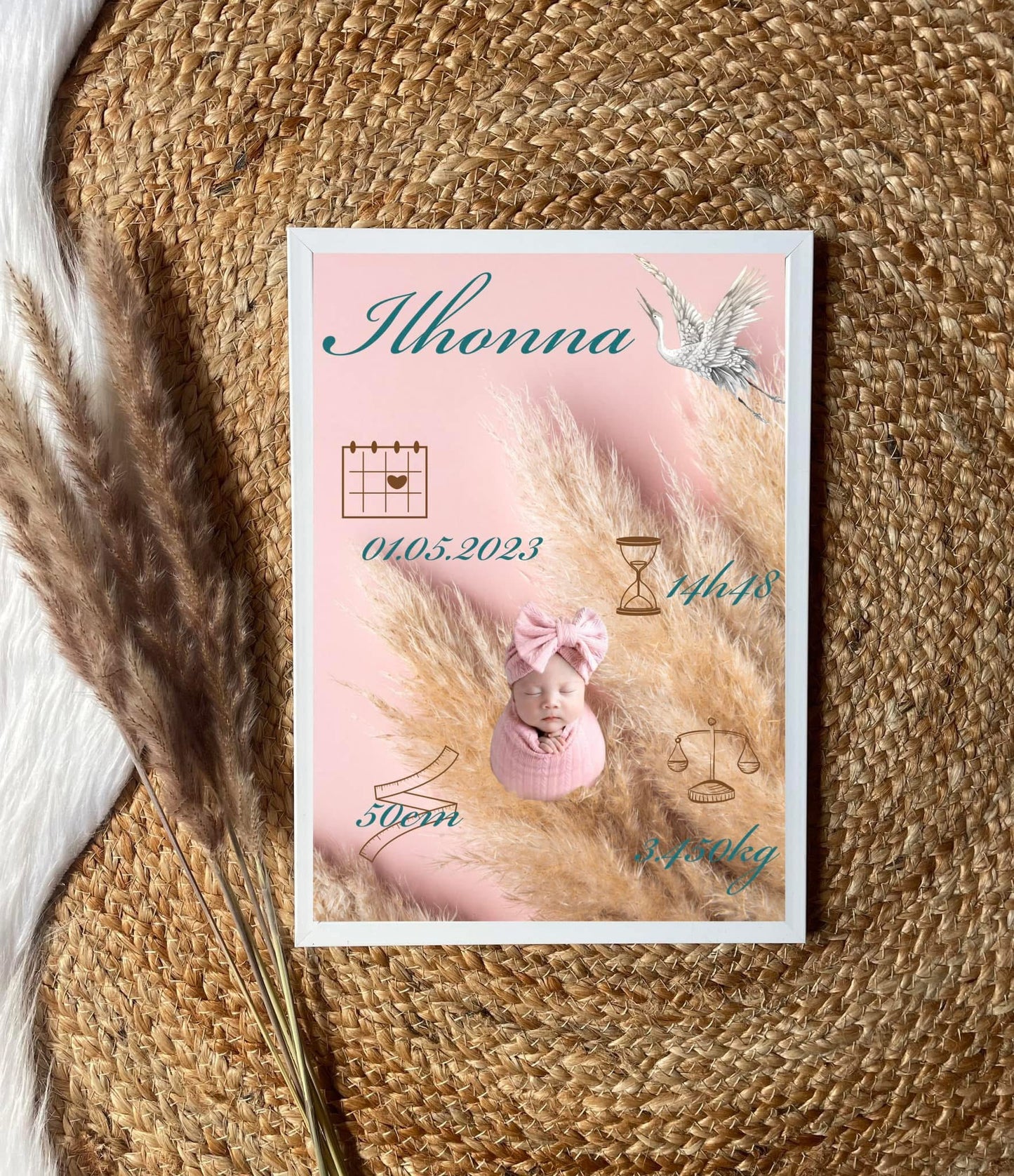 Affiche de naissance personnalisée - Empreinte Créative