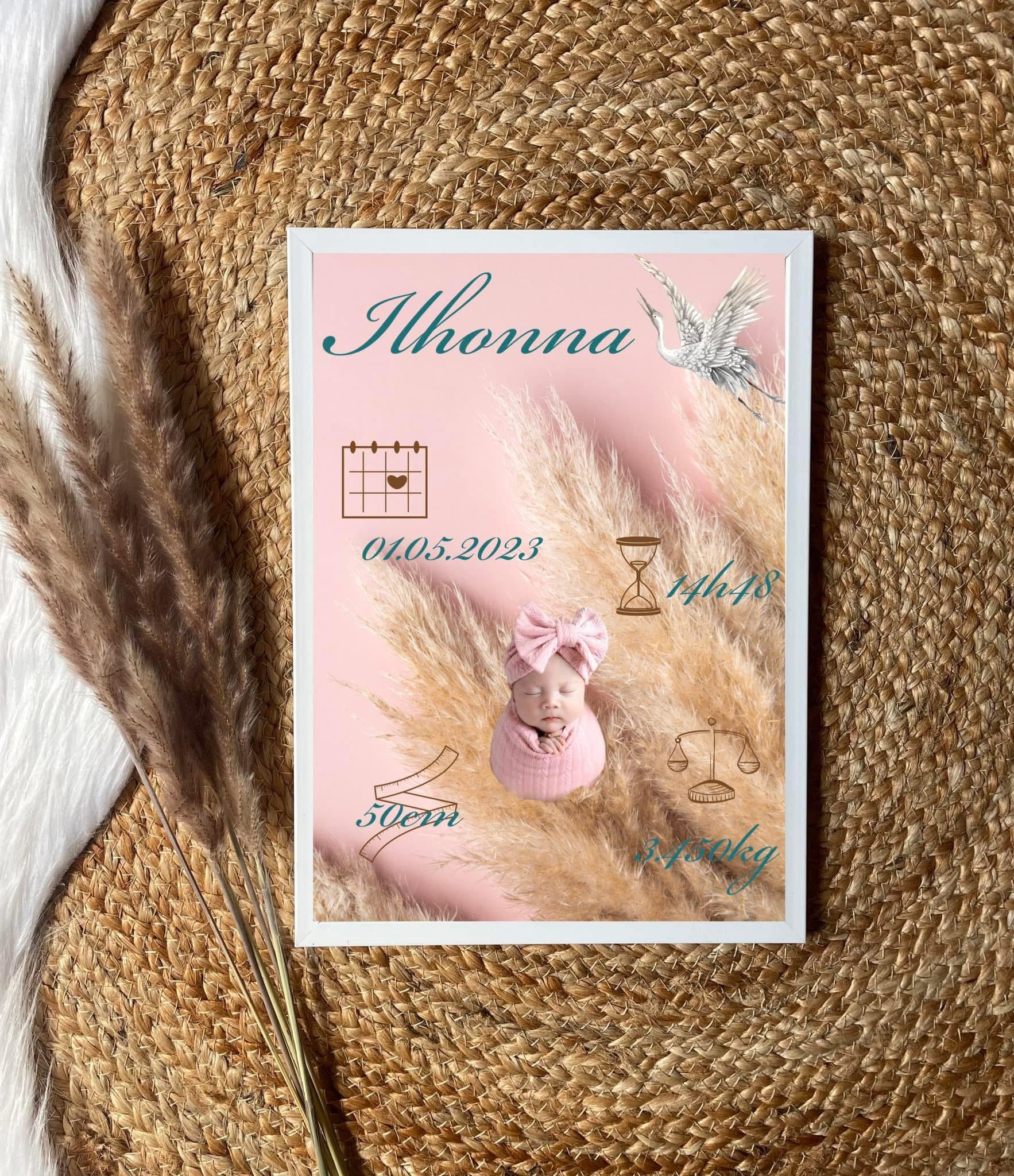 Affiche de naissance personnalisée - Empreinte Créative
