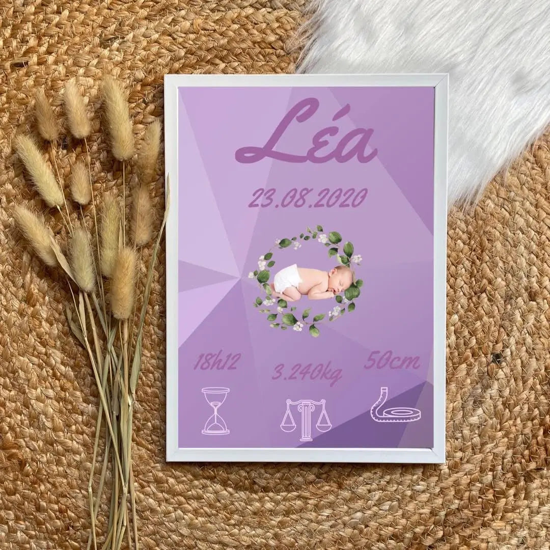 Affiche de naissance personnalisée - Empreinte Créative