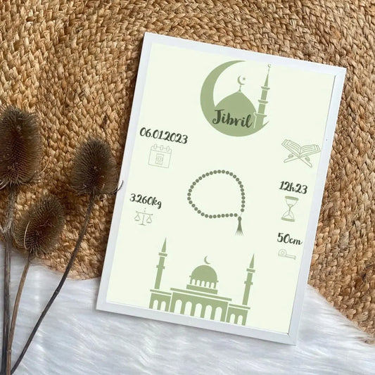 Affiche de naissance personnalisée - Empreinte Créative