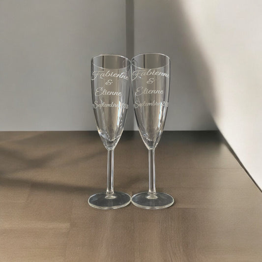 Coffret flûte à champagne mariage personnalisée - Empreinte Créative