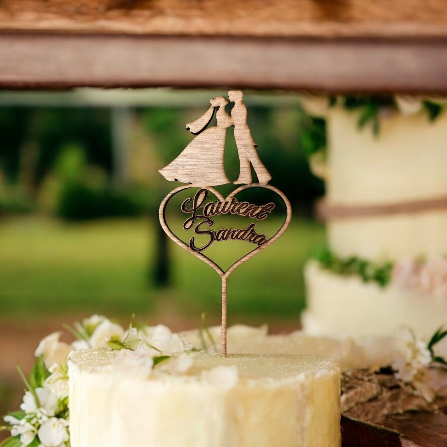 Décoration personnalisée pour gâteau de mariage - Empreinte Créative