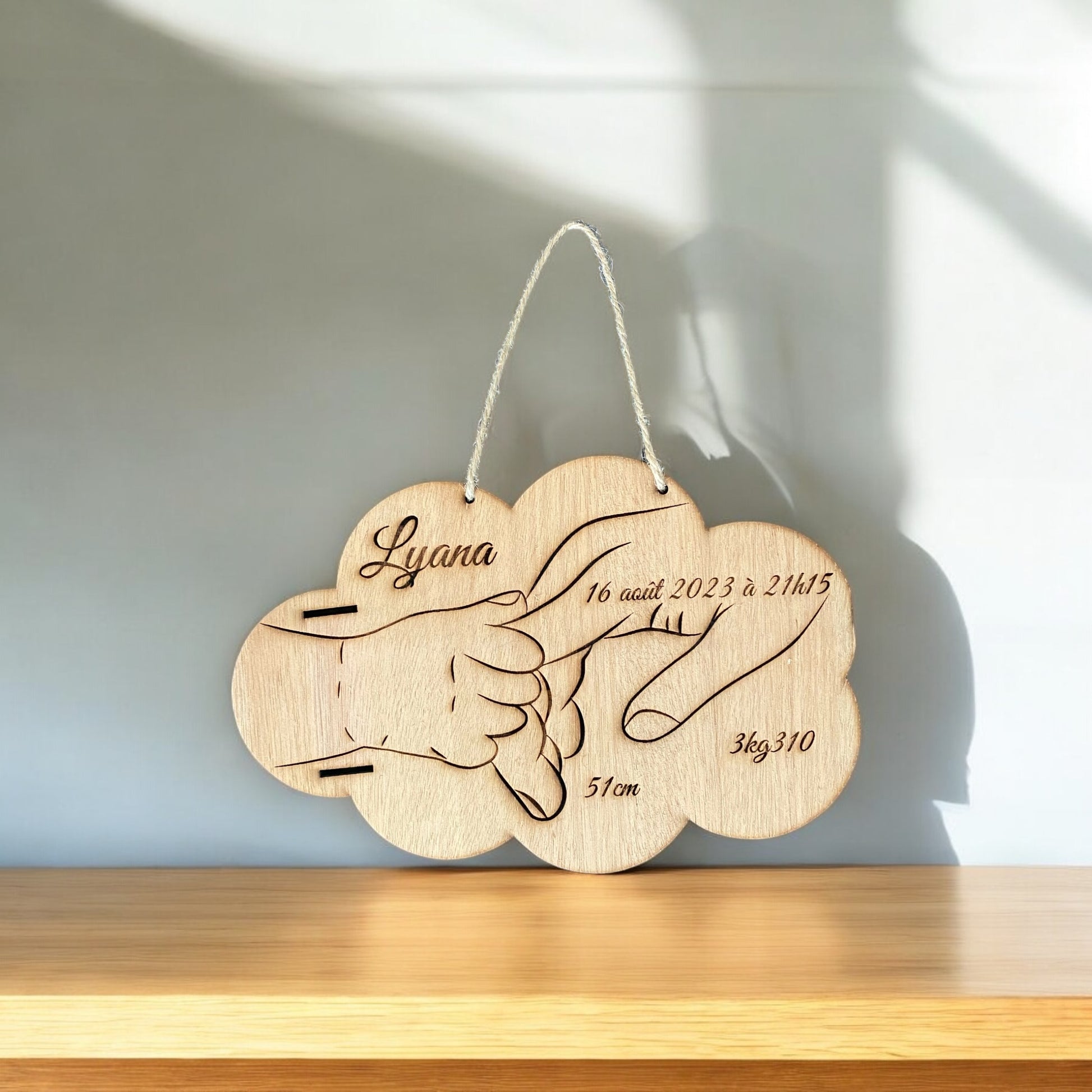 Support bracelet de naissance personnalisée - Empreinte Créative