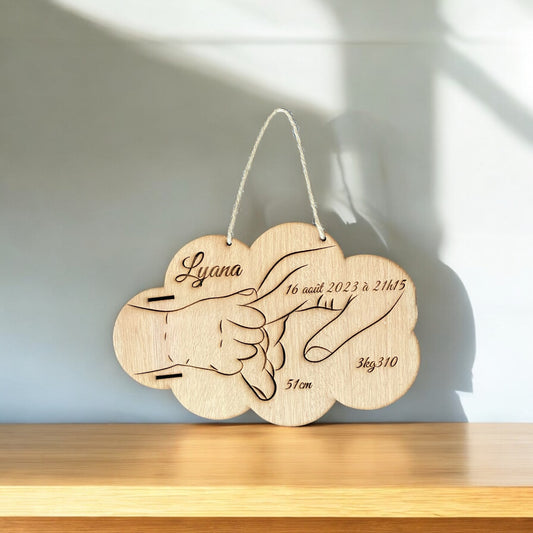 Support bracelet de naissance personnalisée - Empreinte Créative