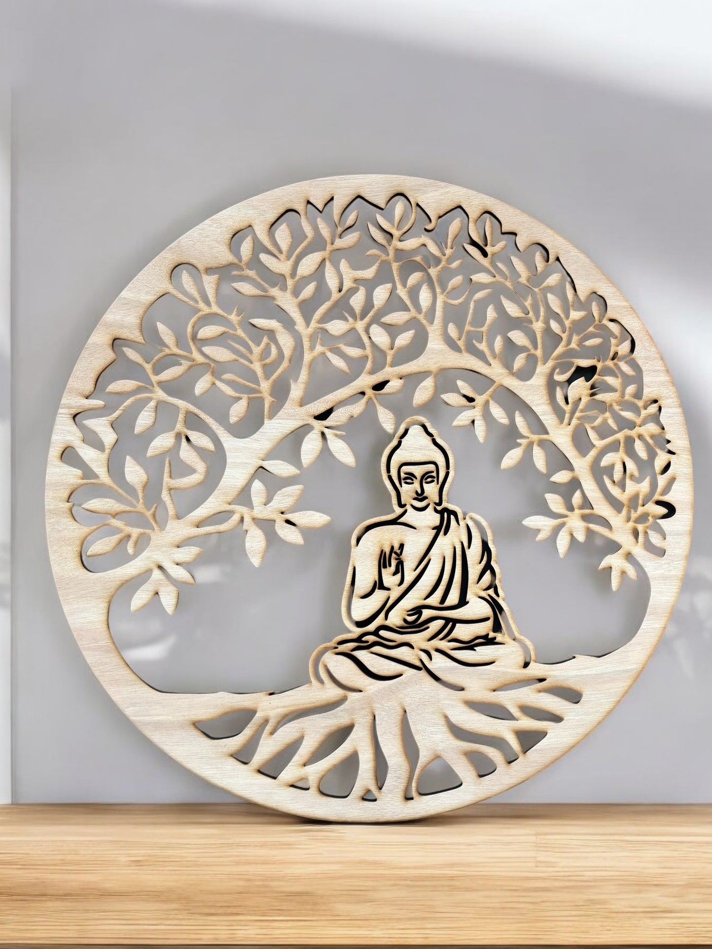 Arbre de vie en bois avec bouddha personnalisé 40cm - Empreinte Créative