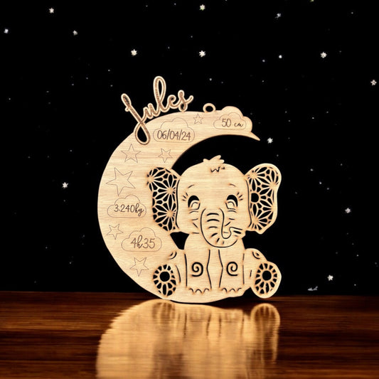 Décoration murale lune naissance animal - Empreinte Créative
