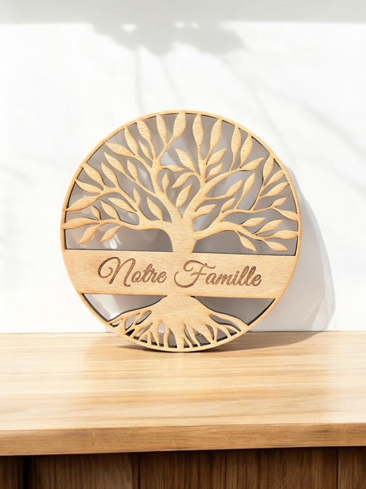 Arbre de vie texte personnalisé 20cm - Empreinte Créative